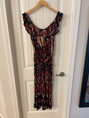 Multicolor Patterned Maxi Dress - Black & Red